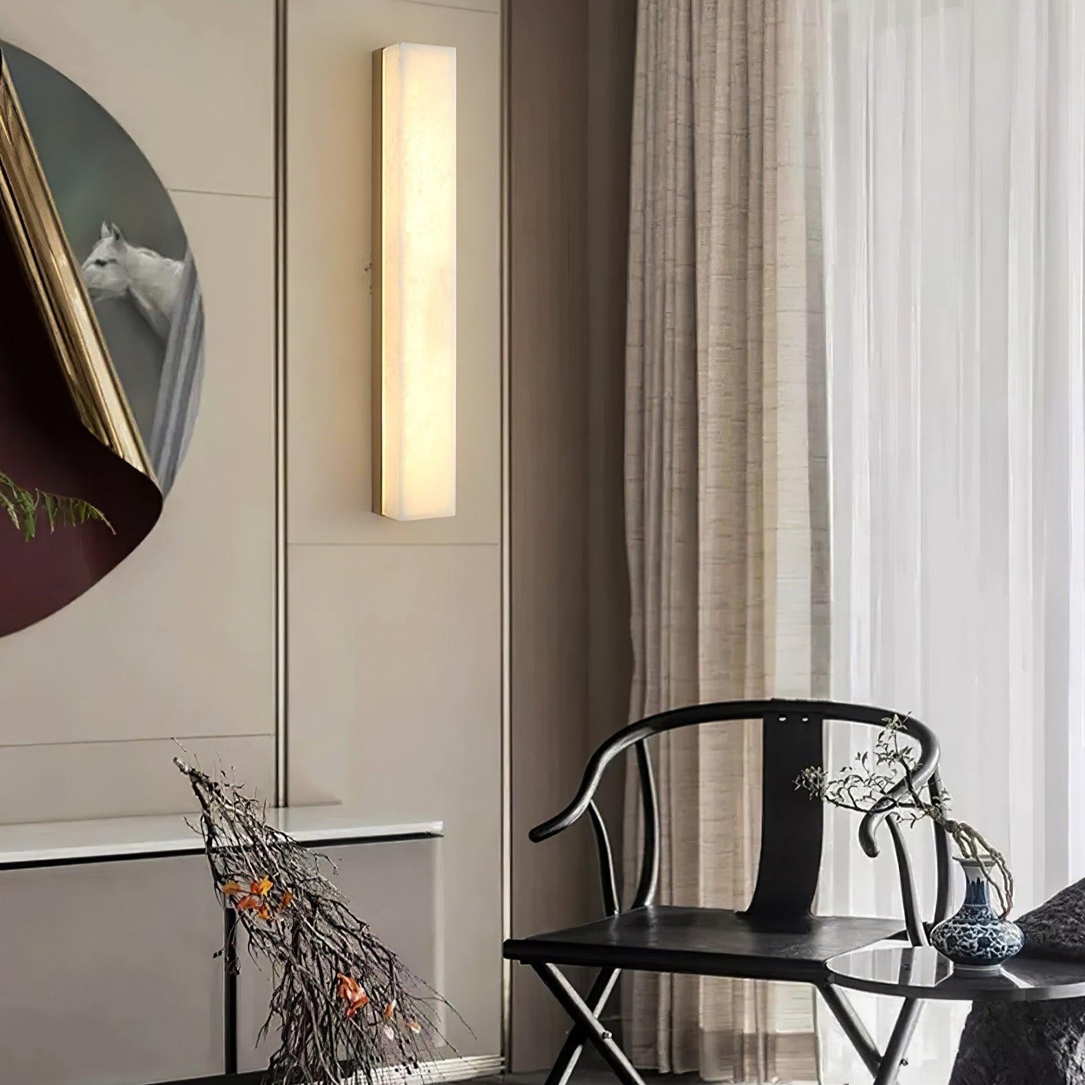 Liora | Brass and Alabaster Linear Wall Lamp