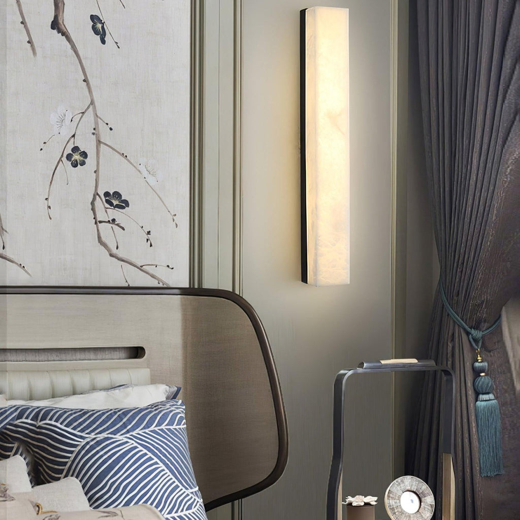 Liora | Brass and Alabaster Linear Wall Lamp