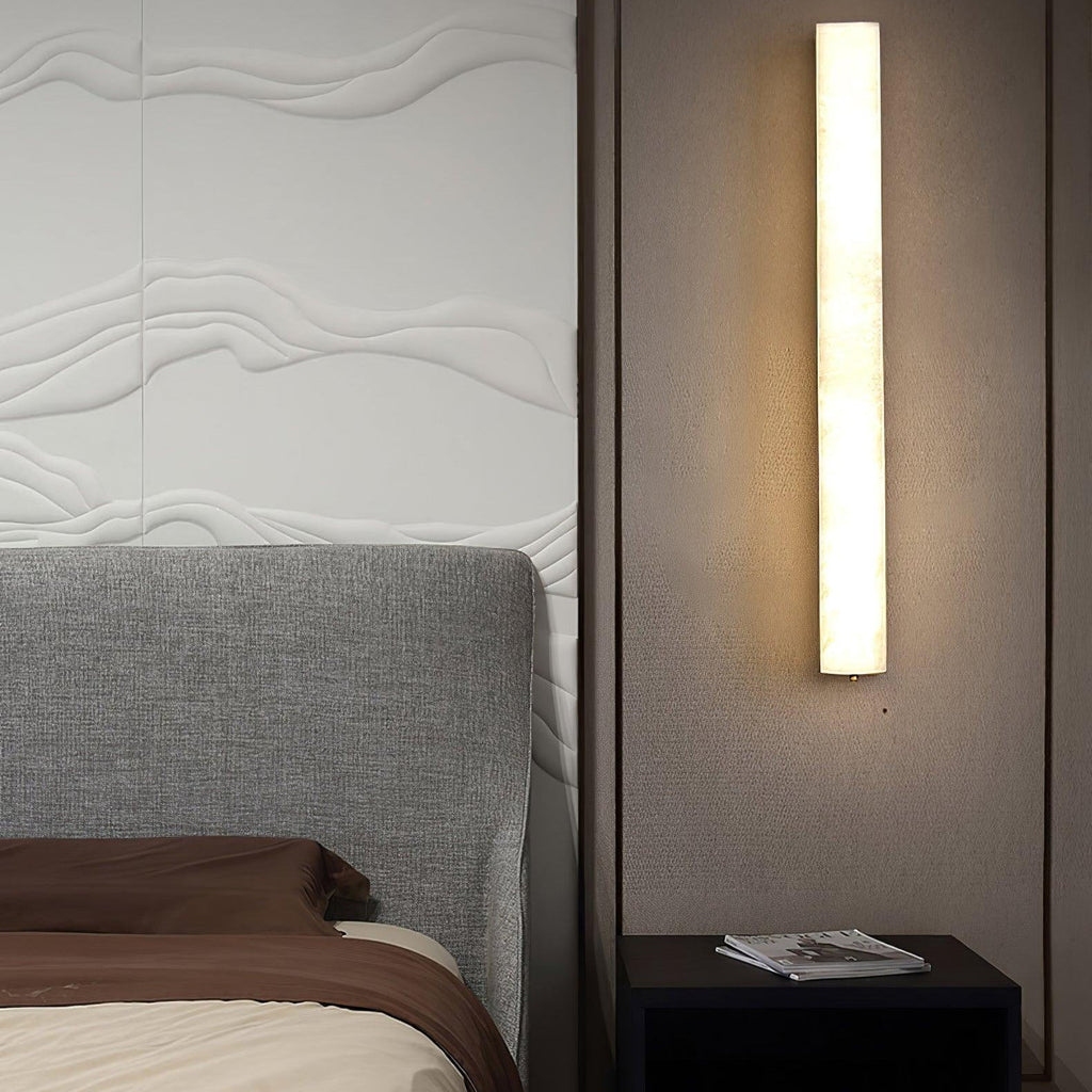 Liora | Brass and Alabaster Linear Wall Lamp