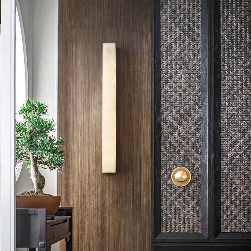 Liora | Brass and Alabaster Linear Wall Lamp