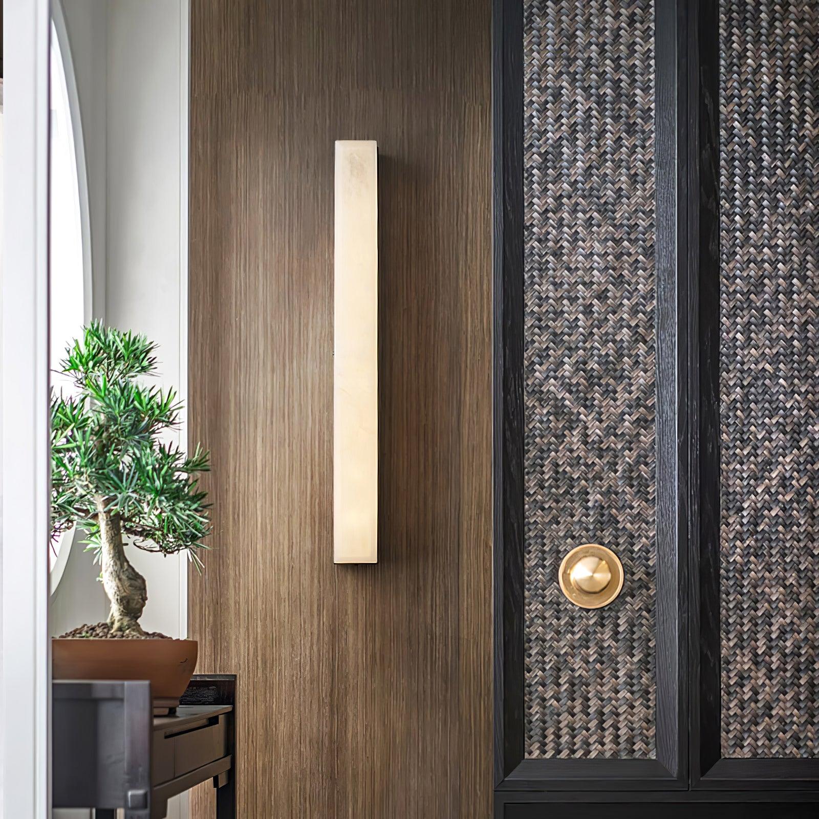 Liora | Brass and Alabaster Linear Wall Lamp