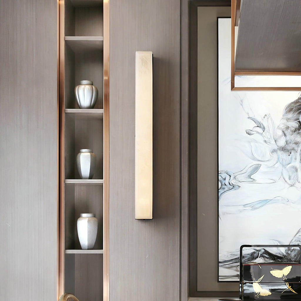Liora | Brass and Alabaster Linear Wall Lamp