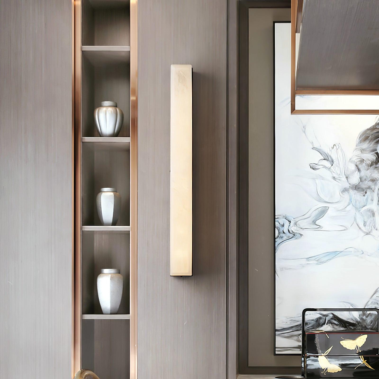 Liora | Brass and Alabaster Linear Wall Lamp