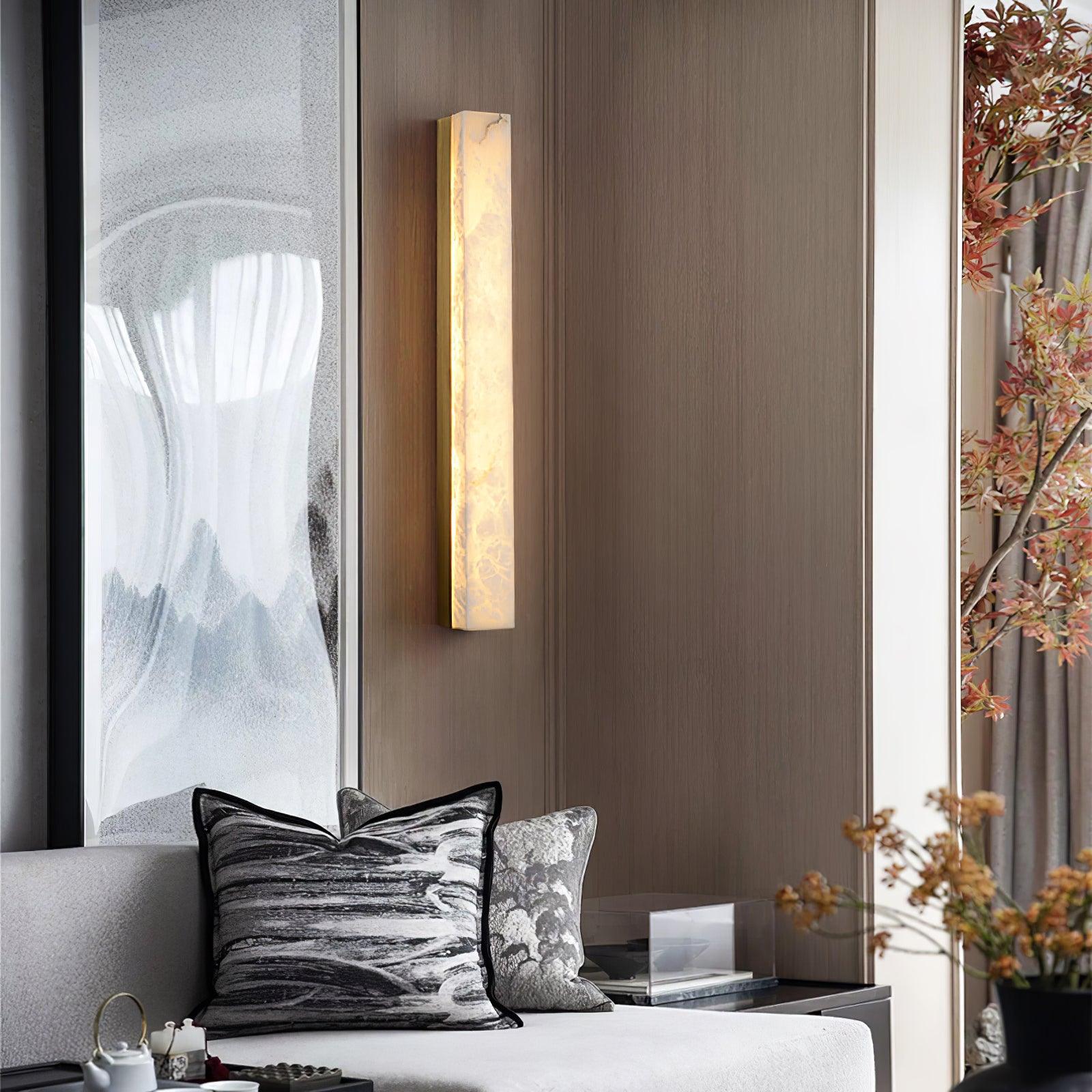 Liora | Brass and Alabaster Linear Wall Lamp