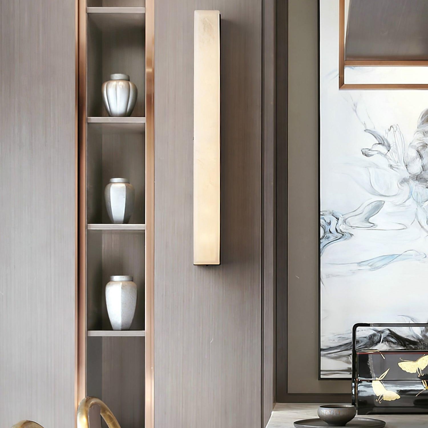Liora | Brass and Alabaster Linear Wall Lamp