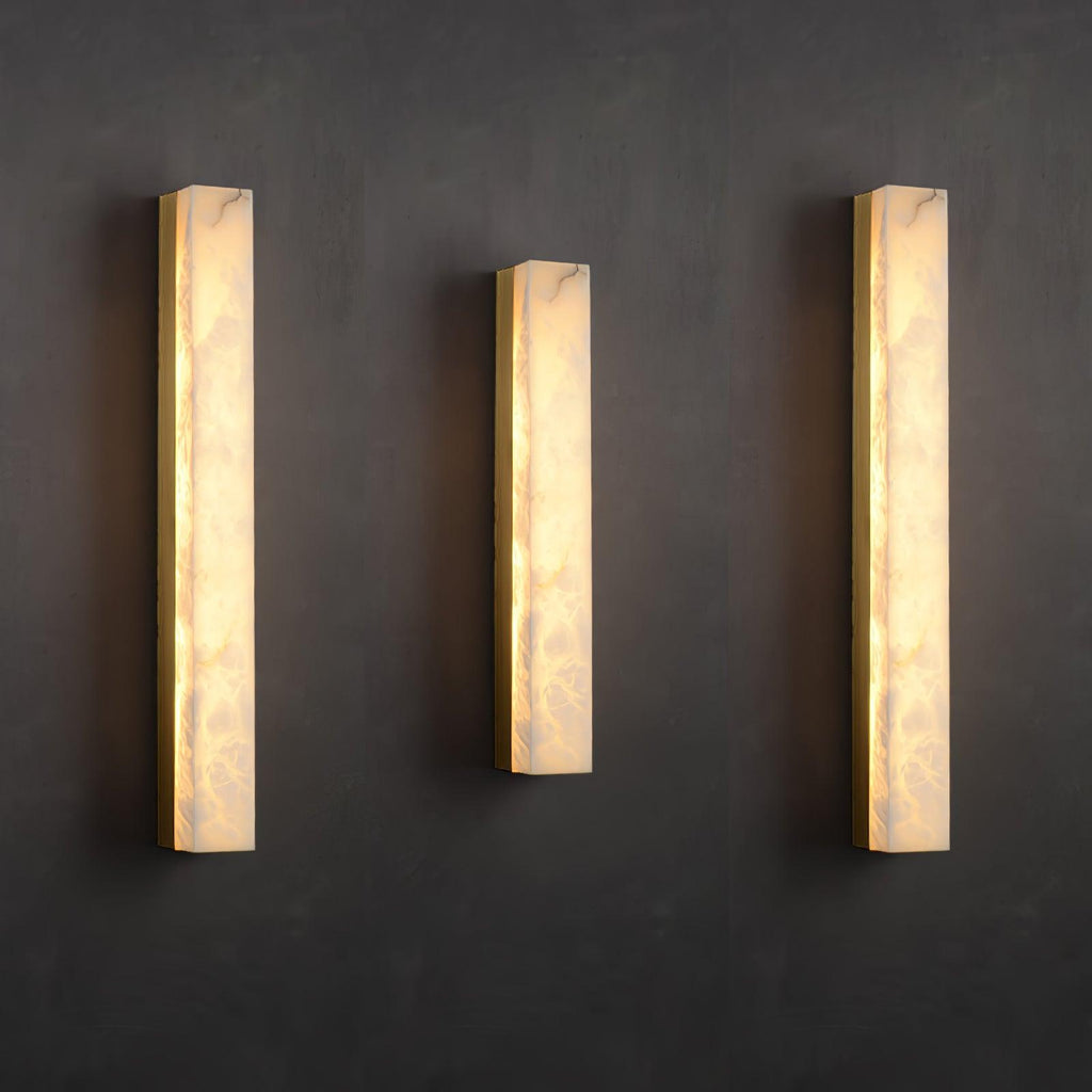 Liora | Brass and Alabaster Linear Wall Lamp