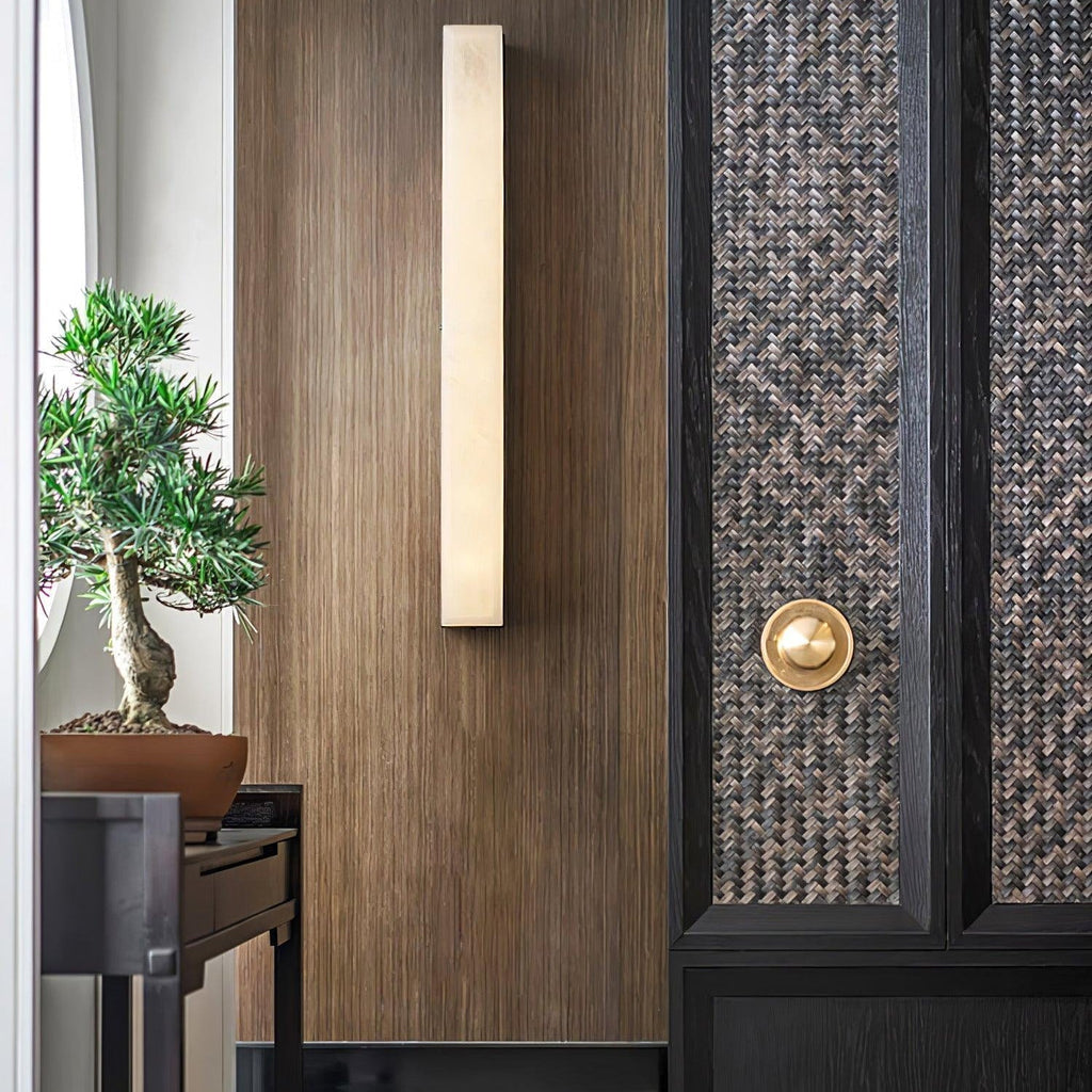 Liora | Brass and Alabaster Linear Wall Lamp