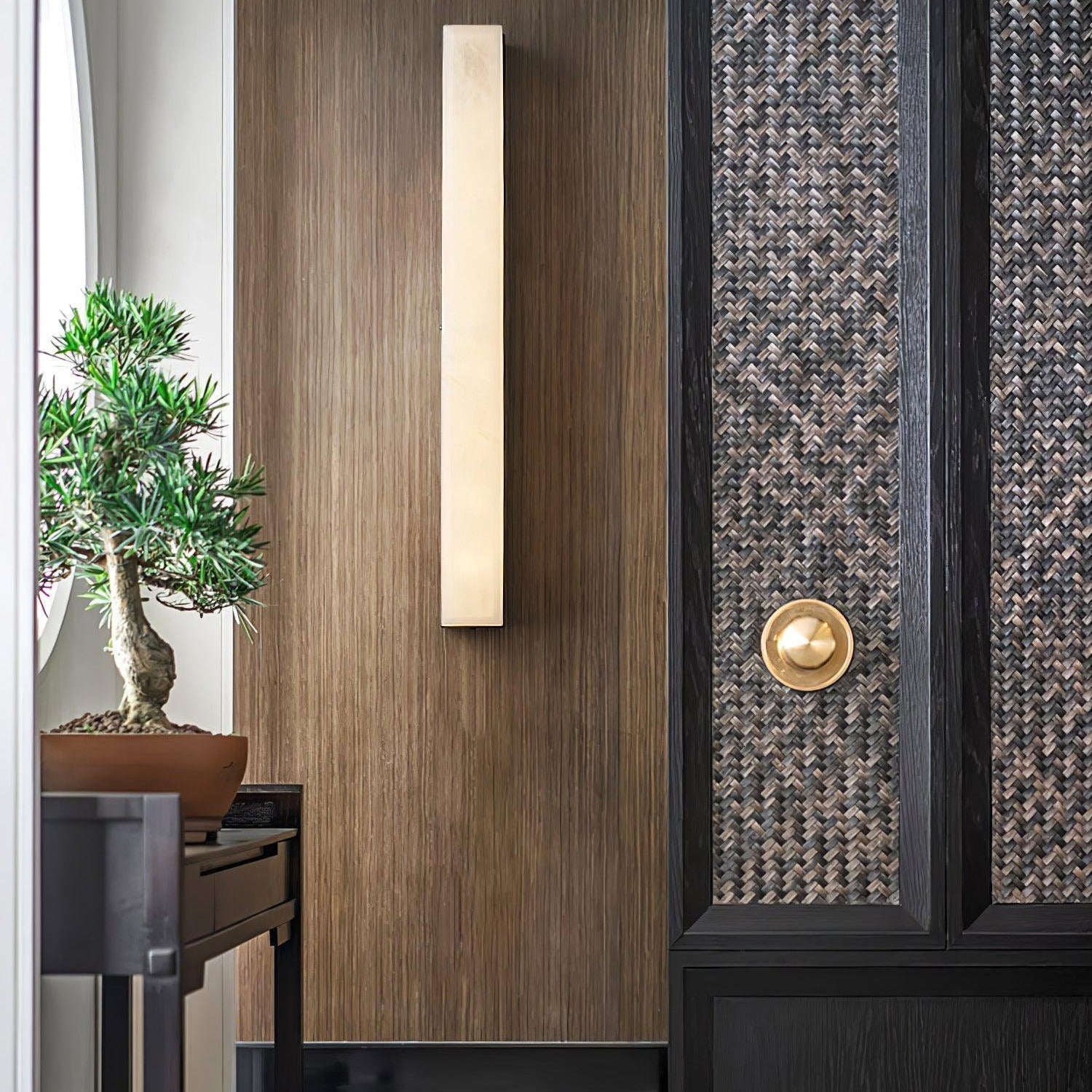 Liora | Brass and Alabaster Linear Wall Lamp
