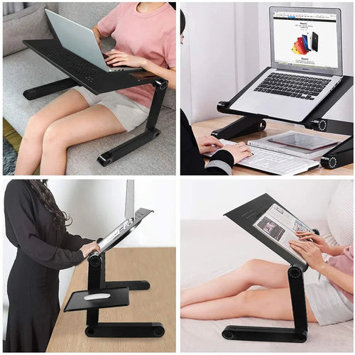 360-Degree Adjustable Laptop Stand — Built-In Cooling Fan Base