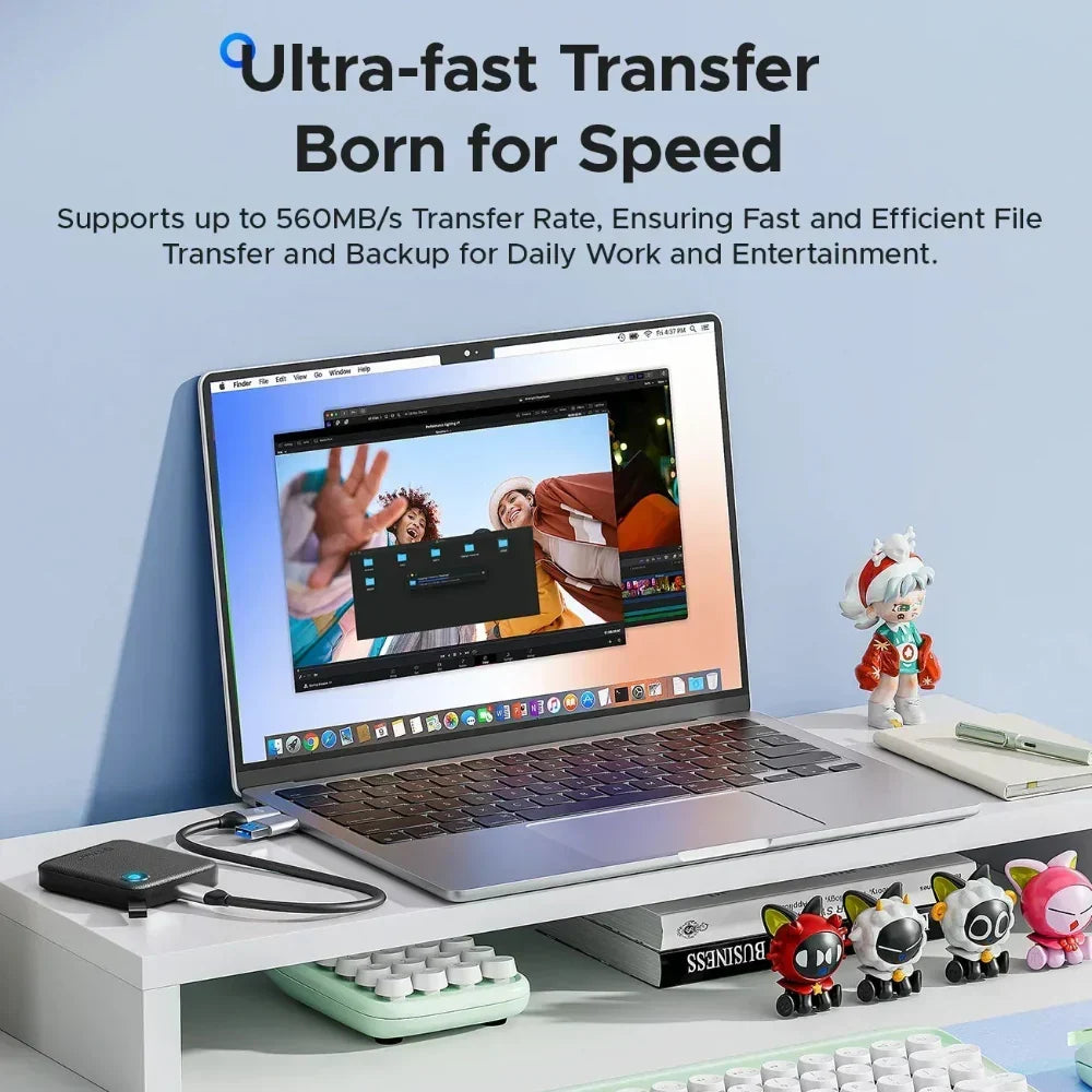 Portable External SSD — USB 3.2, 560 MB/s Read Speed