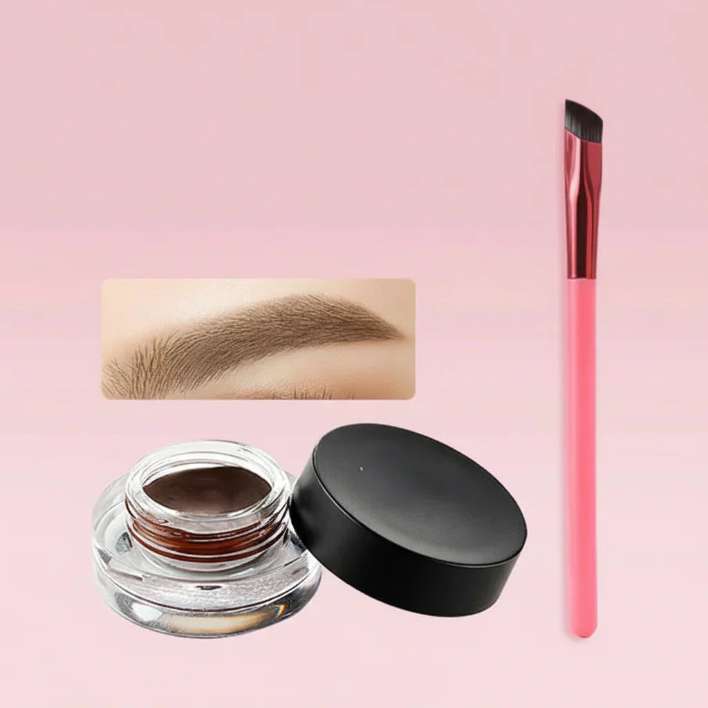 Øjenbrynsstempelbørste med 4D-hårstrøg – vandfast makeup | Meowbutter