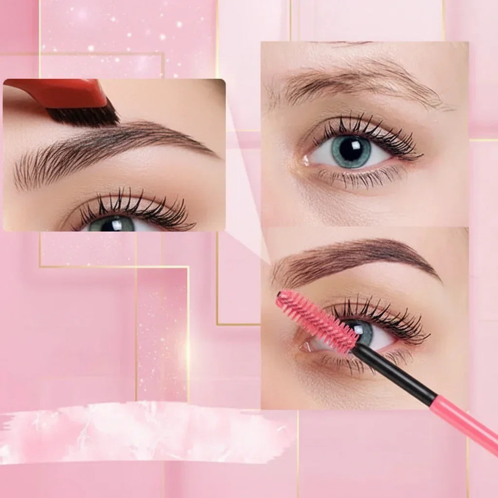 Øjenbrynsstempelbørste med 4D-hårstrøg – vandfast makeup | Meowbutter
