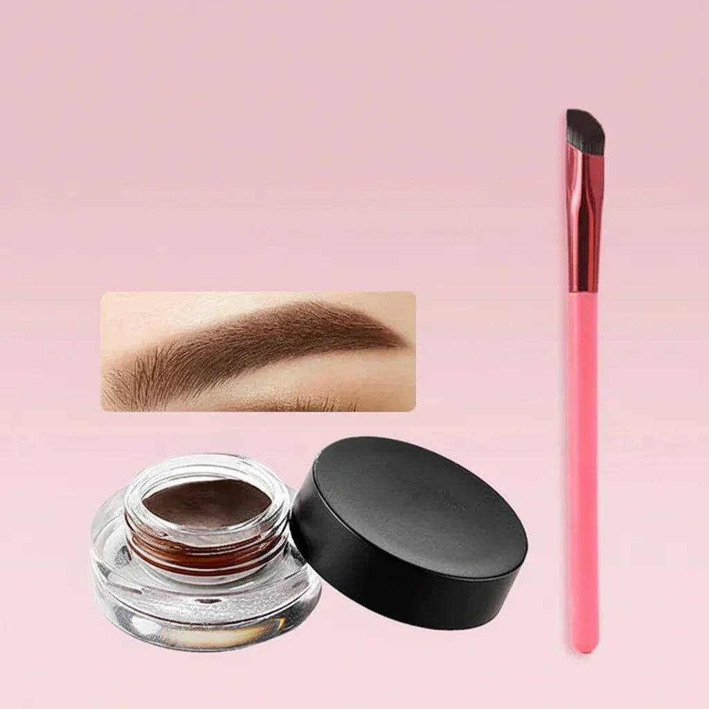 Øjenbrynsstempelbørste med 4D-hårstrøg – vandfast makeup | Meowbutter
