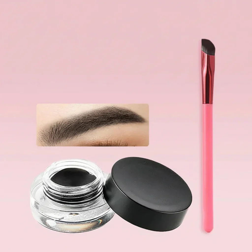 Øjenbrynsstempelbørste med 4D-hårstrøg – vandfast makeup | Meowbutter