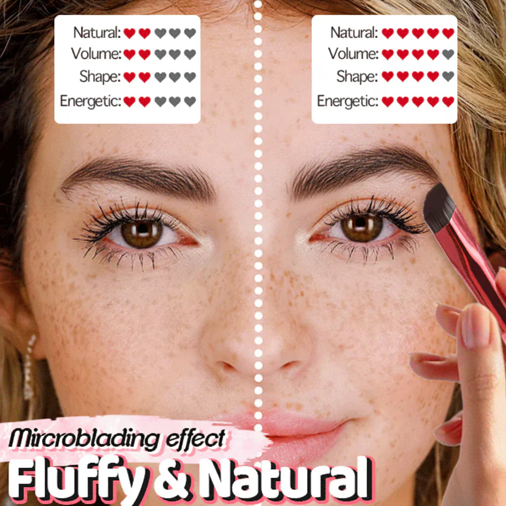 Øjenbrynsstempelbørste med 4D-hårstrøg – vandfast makeup | Meowbutter