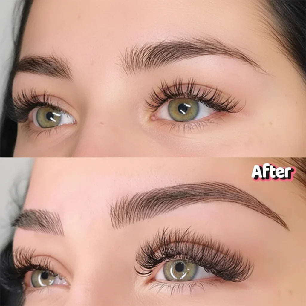 Øjenbrynsstempelbørste med 4D-hårstrøg – vandfast makeup | Meowbutter