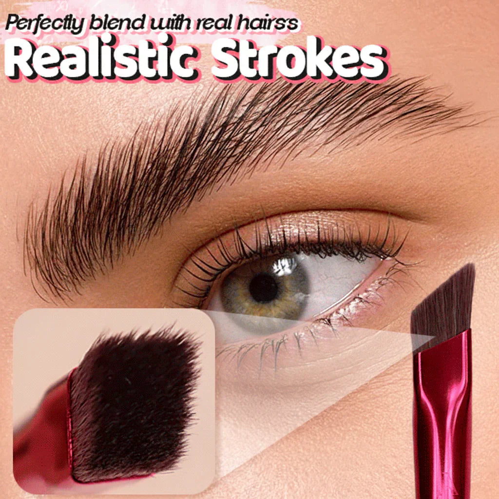 Øjenbrynsstempelbørste med 4D-hårstrøg – vandfast makeup | Meowbutter