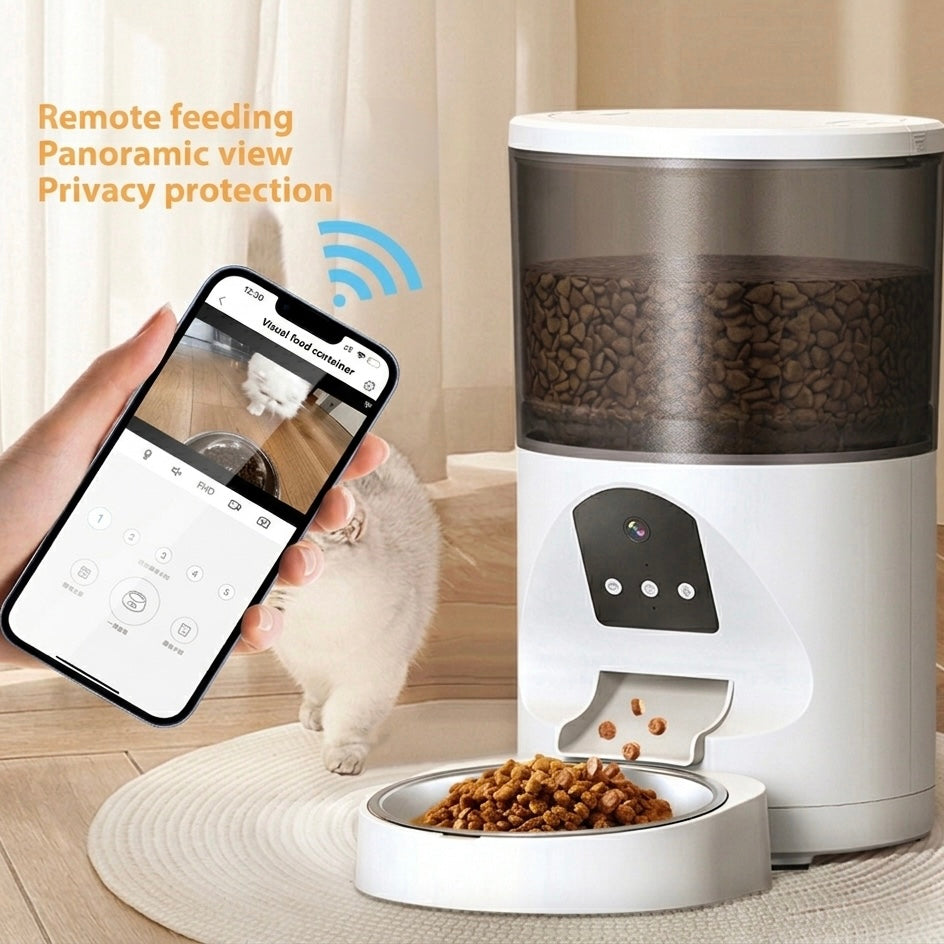 Comedouro Automático para Animais com Câmara HD 2K - 4L ou 6L - Controlo Remoto - Cães e Gatos | meowbutter