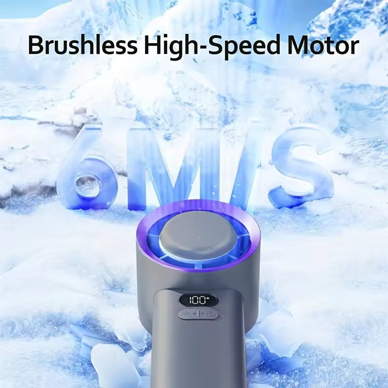 Přenosný ruční ventilátor - 3 rychlosti - USB dobíjecí - 2400mAh a 3600mAh - fialová a bílá | meowbutter