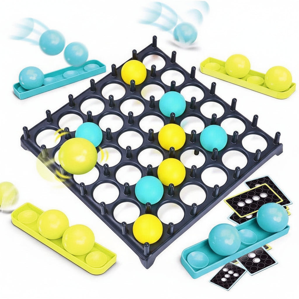 Interactive Party Board Game — Ball Toss Scoring Grid and Match Cards
