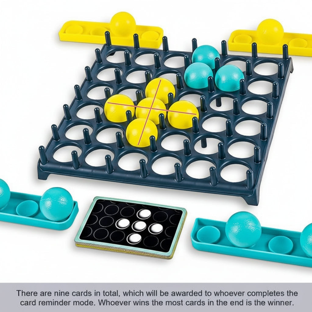 Interactive Party Board Game — Ball Toss Scoring Grid and Match Cards
