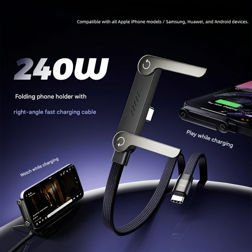 Opladningskabel-telefonholder 240 W i plast, hurtigopladningsstander | Meowbutter