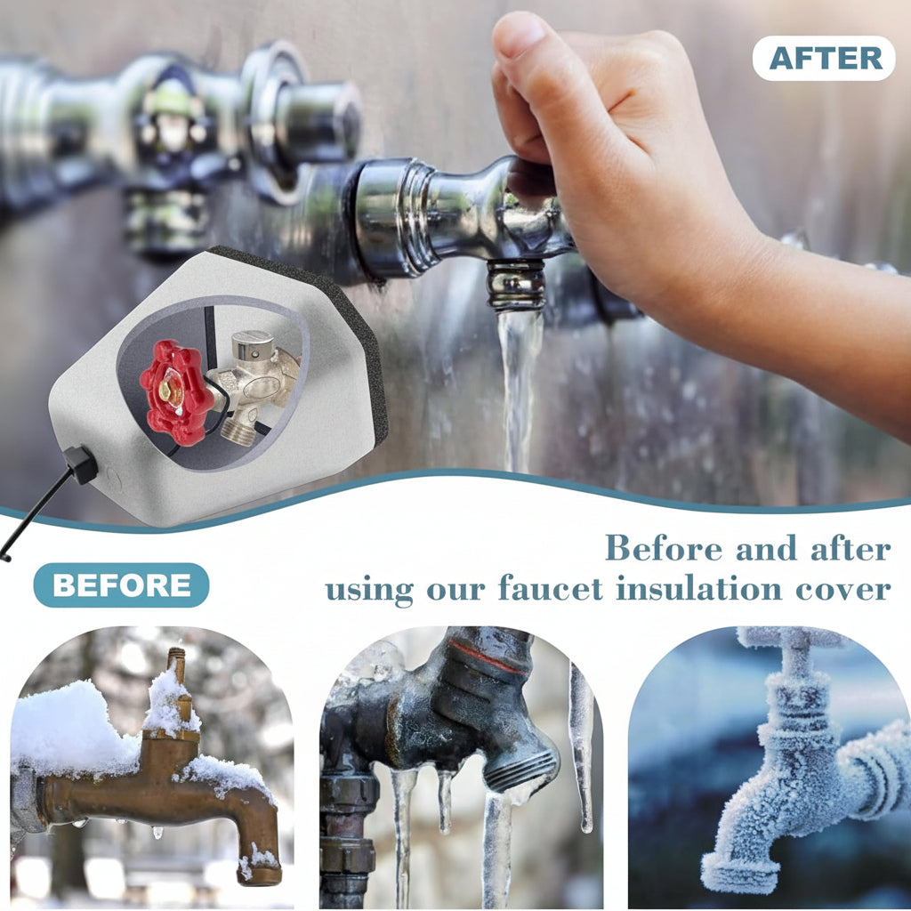 Foam Insulated Outdoor Faucet Covers — Push-On Pipe Sleeves