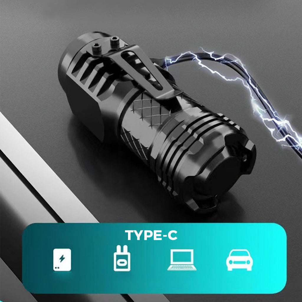 Linterna LED mini recargable — Linterna de mano compacta e impermeable