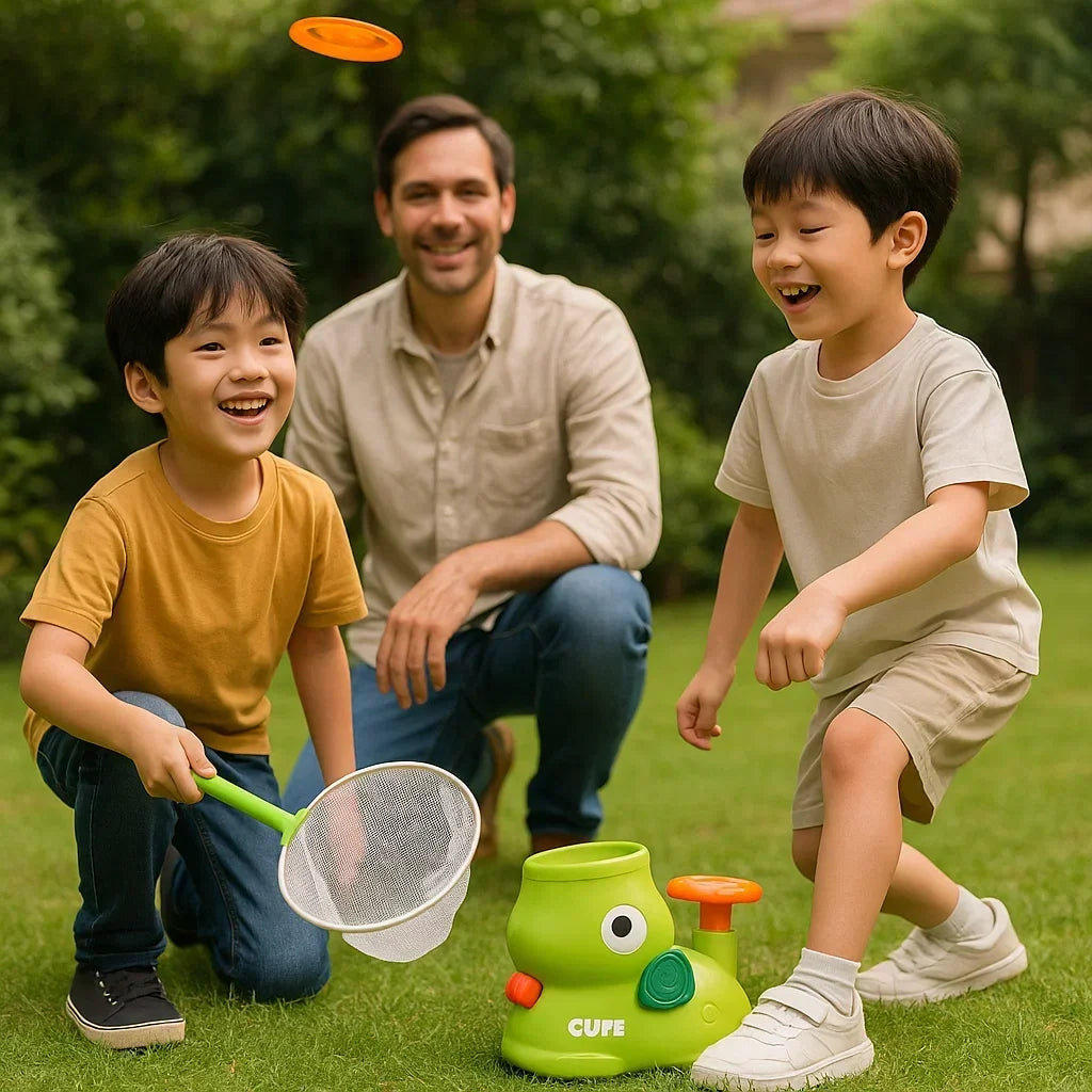 Interactive Frisbee Launcher and Rebound Net Play Set
