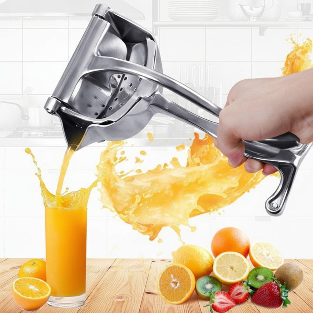 Espremedor manual de citrinos em aço inoxidável — prensa manual de alavanca