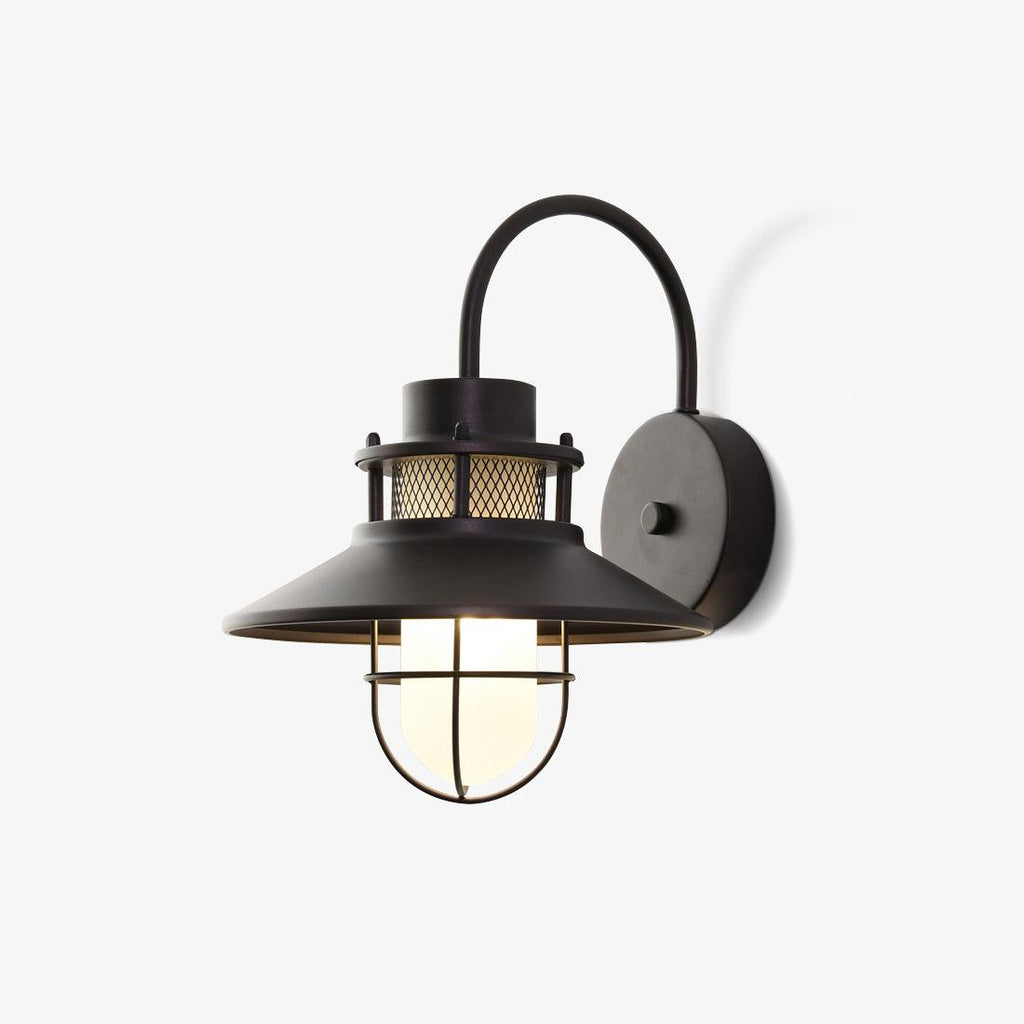Lanterne murale industrielle Felix - luminaire à cage en acier étanche, 32×25×29cm
