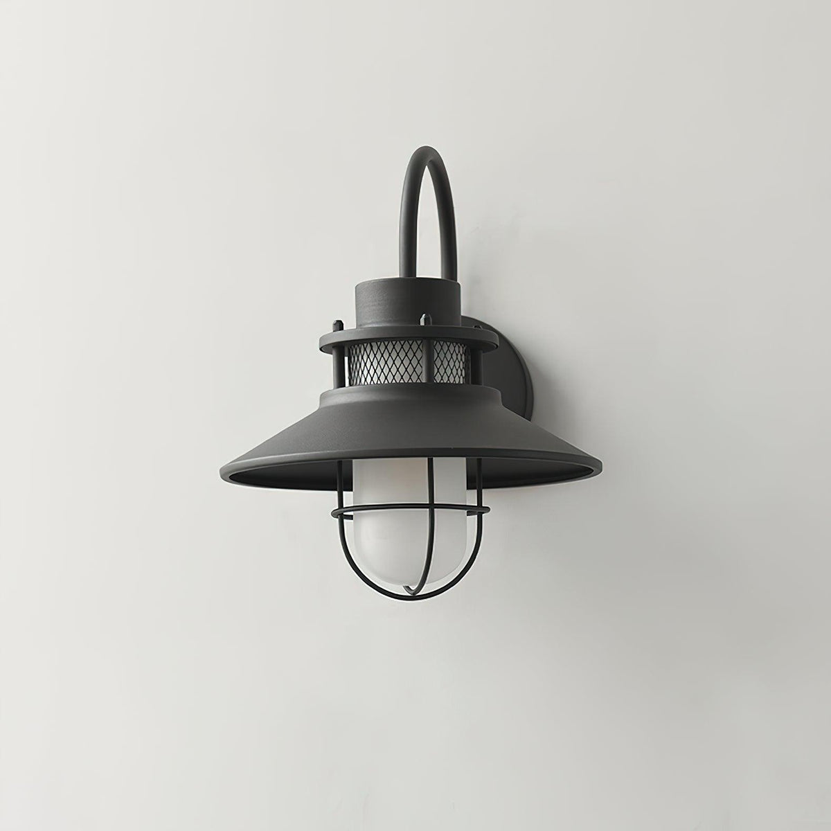 Lanterne murale industrielle Felix - luminaire à cage en acier étanche, 32×25×29cm