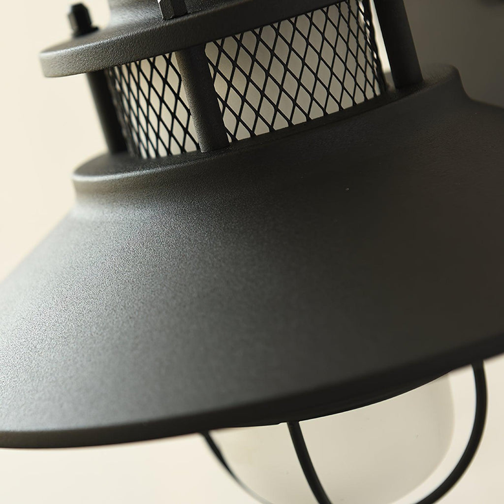 Lanterne murale industrielle Felix - luminaire à cage en acier étanche, 32×25×29cm