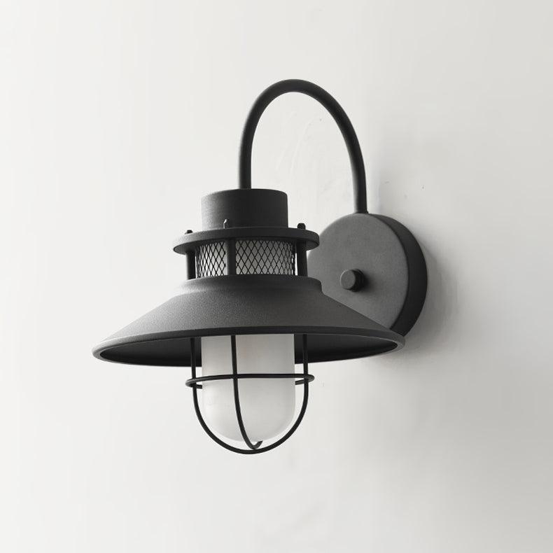 Lanterne murale industrielle Felix - luminaire à cage en acier étanche, 32×25×29cm