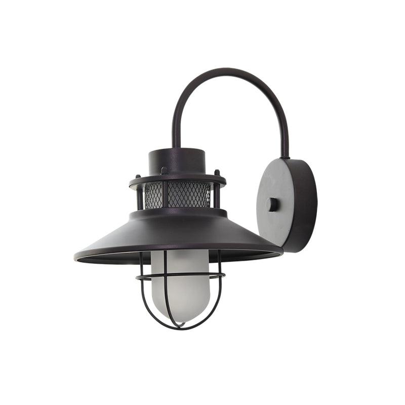 Lanterne murale industrielle Felix - luminaire à cage en acier étanche, 32×25×29cm