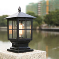 Garden Lantern Outdoor Light In Metal And Glass IP65 Black And Bronze