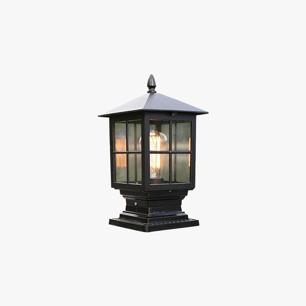 Garden Lantern Outdoor Light In Metal And Glass IP65 Black And Bronze