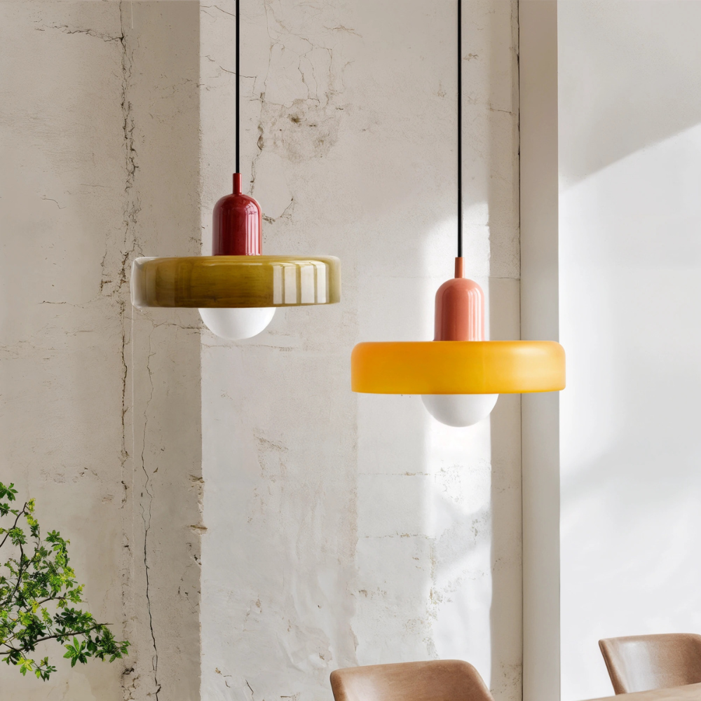 Fjolyn Indoor Ceiling Lamp With Glass Finished In Bauhaus Style