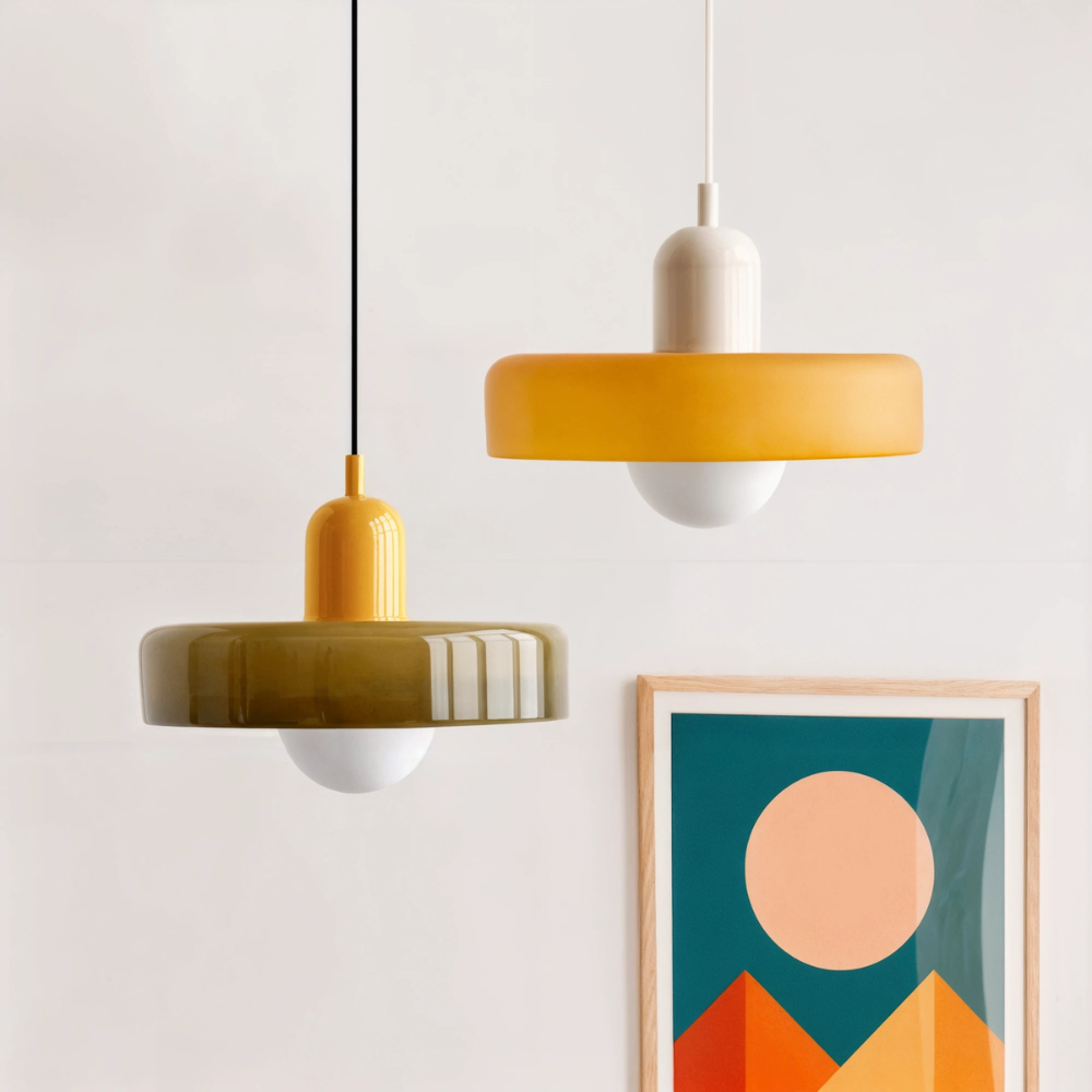 Fjolyn Indoor Ceiling Lamp With Glass Finished In Bauhaus Style