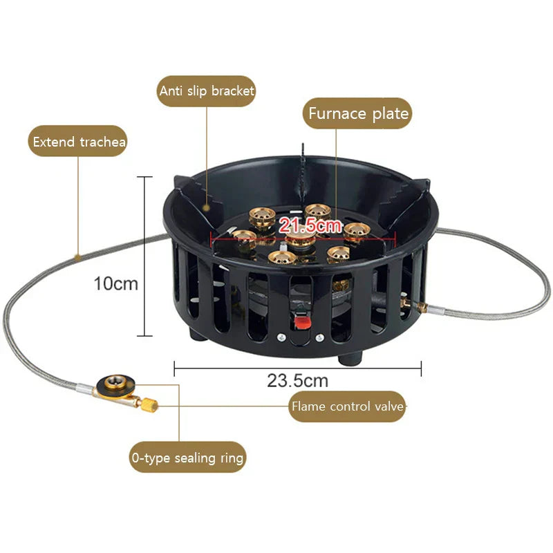 FlammaTrek Foldable Outdoor Gas Cooker — Compact Stainless Steel Frame