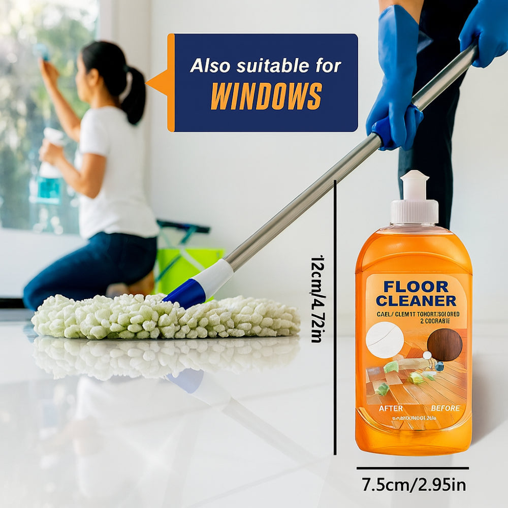 Bright Lemon Liquid Floor Cleaner — Concentrated Formula, Dust & Grease Remover