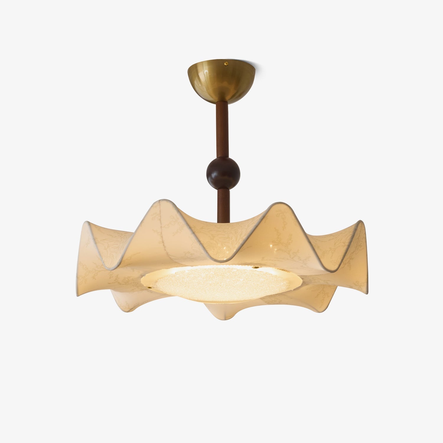 Florale Deckenleuchte mit Holz und Metall Integriertes Dimmbares LED  