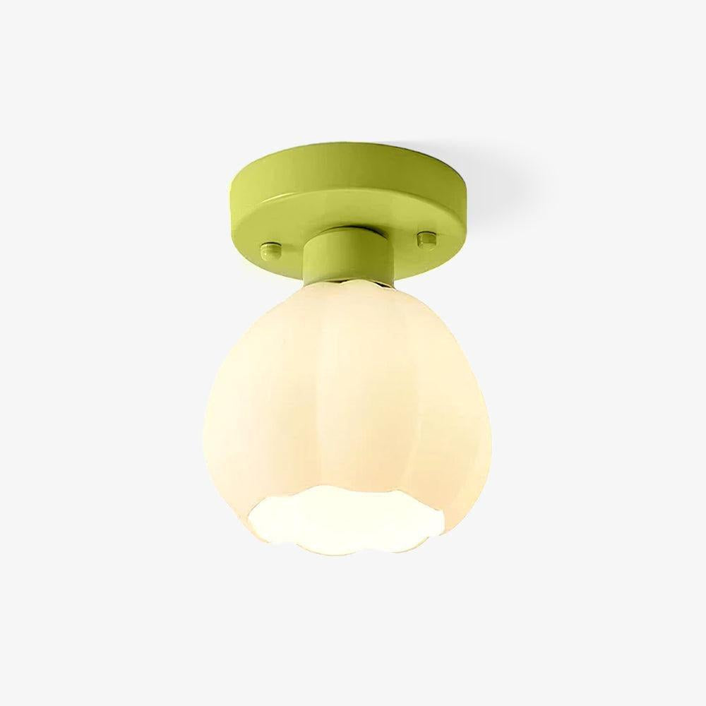 Floral Glass Pendant Light With Metal Base For Elegant Indoor Spaces