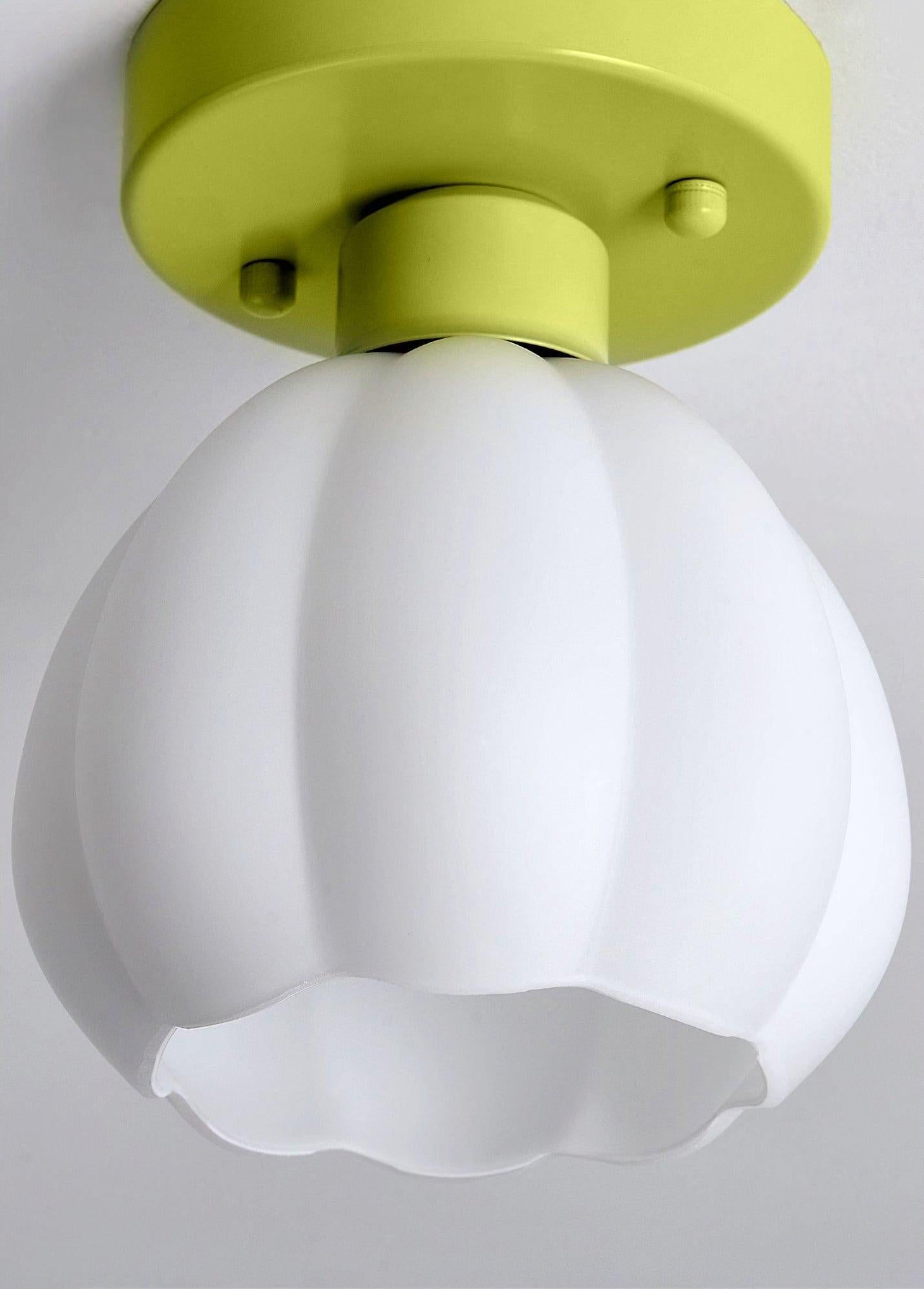Floral Glass Pendant Light With Metal Base For Elegant Indoor Spaces