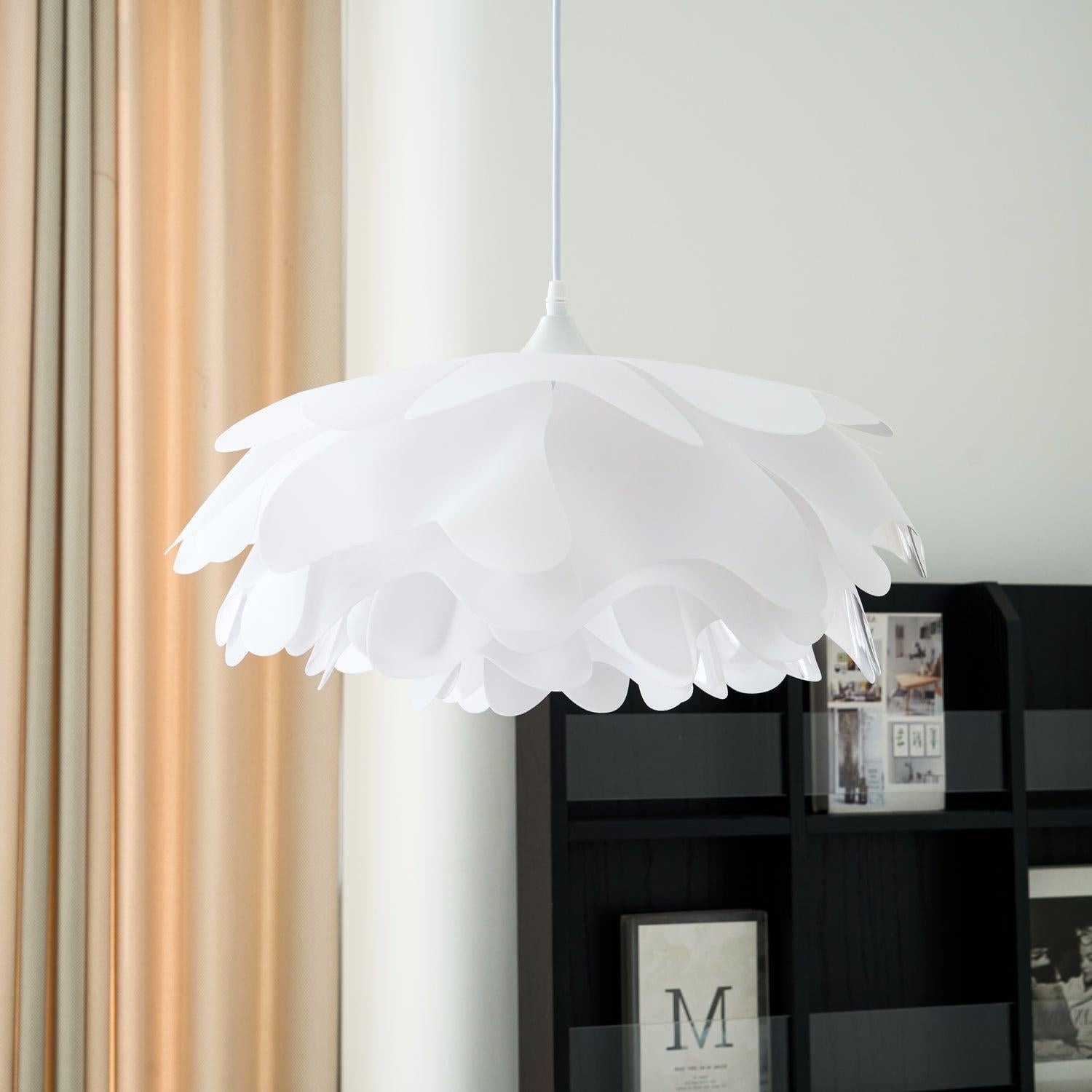 Suspension fleur en acrylique blanc avec hauteur réglable