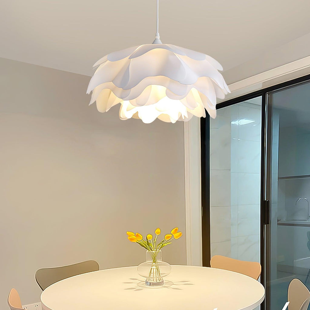 Suspension fleur en acrylique blanc avec hauteur réglable