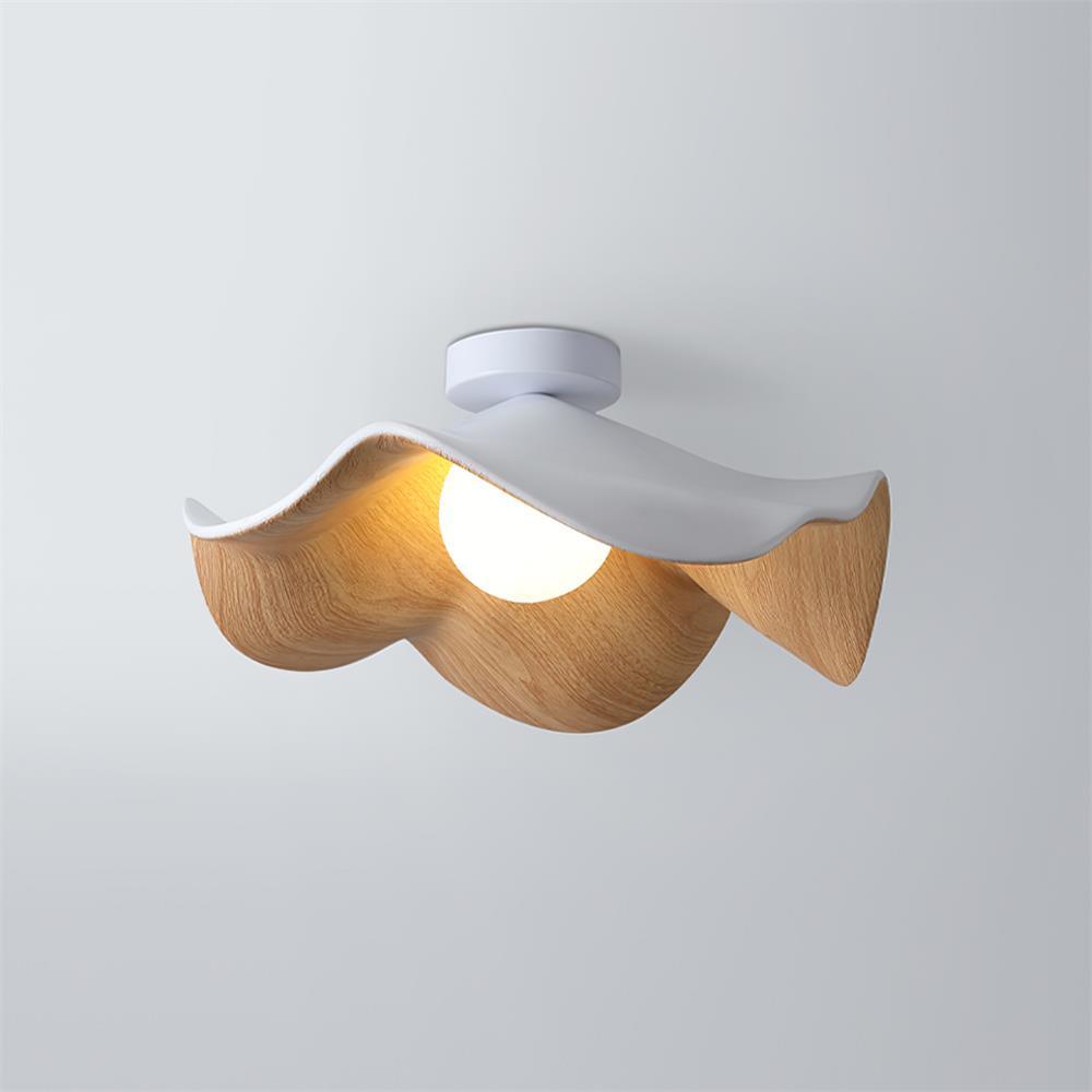 Casia Wood Grain Flush Mount Ceiling Light LED Compatible For Modern And Classic Decor