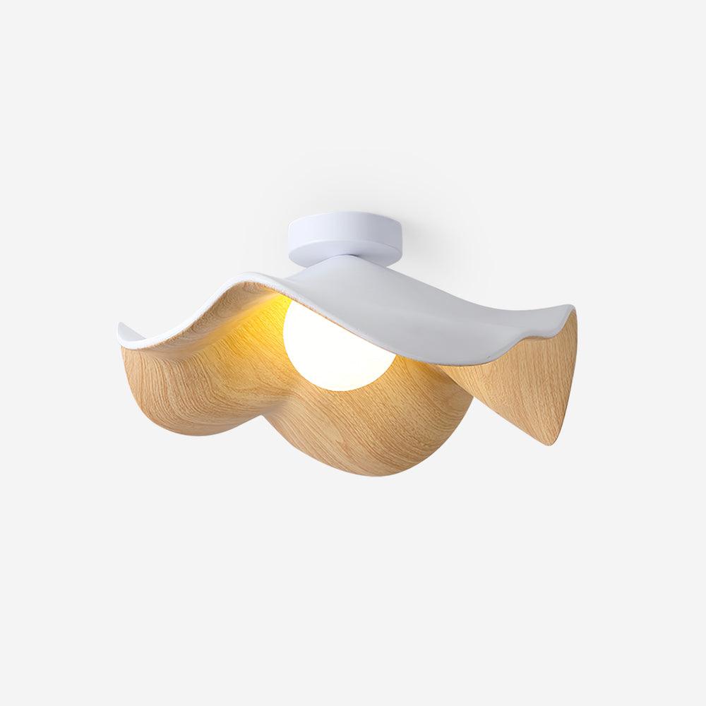 Casia Wood Grain Flush Mount Ceiling Light LED Compatible For Modern And Classic Decor