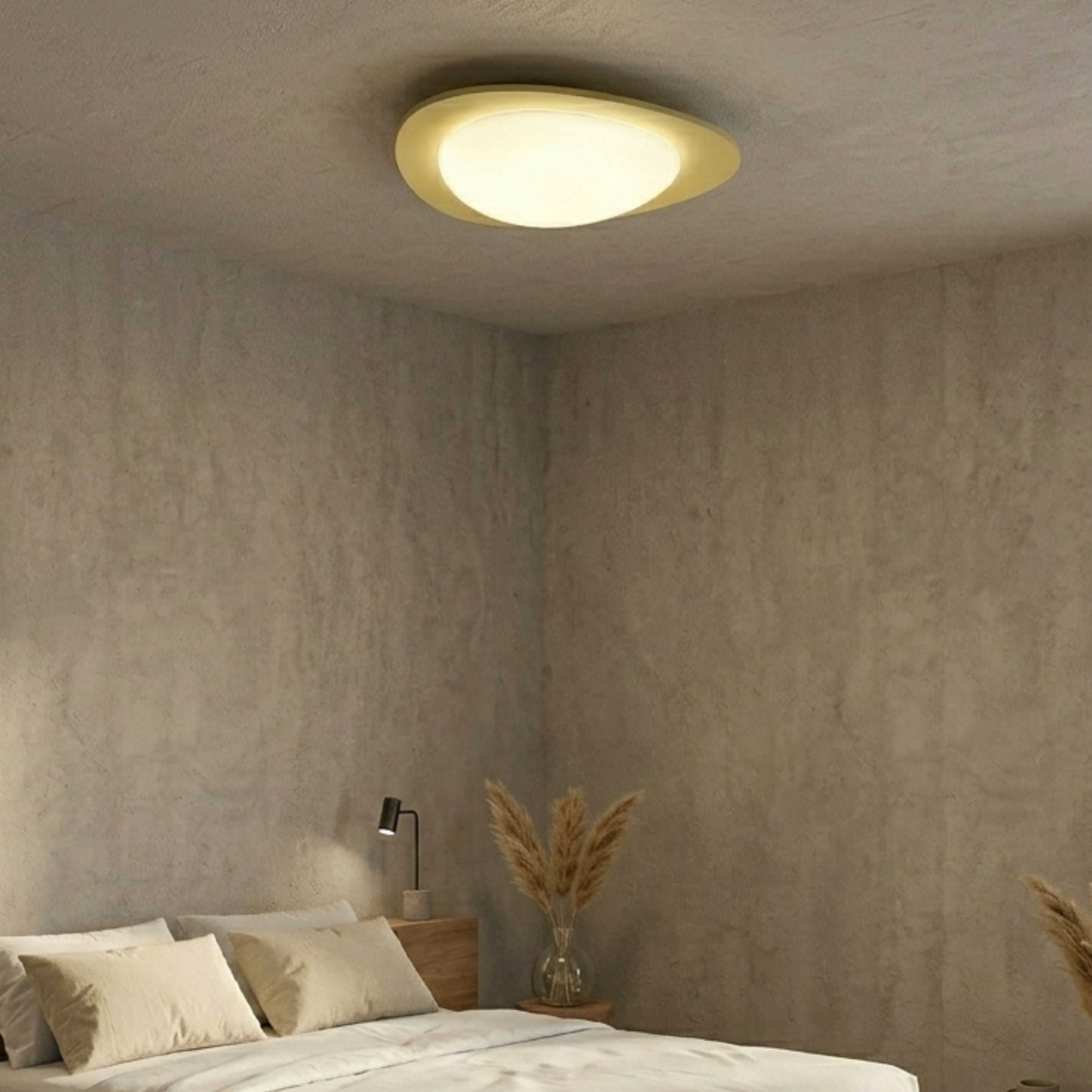 Indbygget LED-loftslampe, dæmpbar, beige, varm hvid, diameter 46 cm