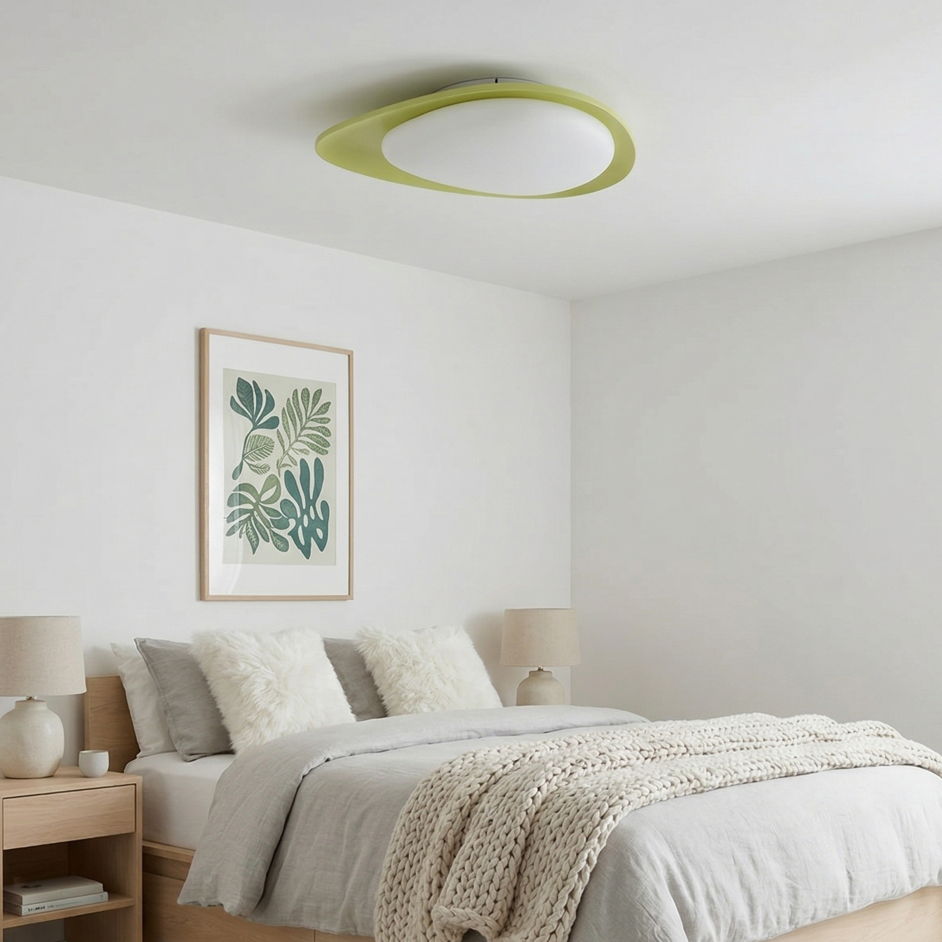 Indbygget LED-loftslampe, dæmpbar, beige, varm hvid, diameter 46 cm